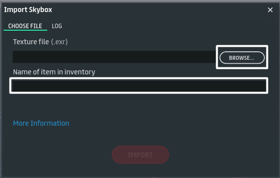 Skybox import settings